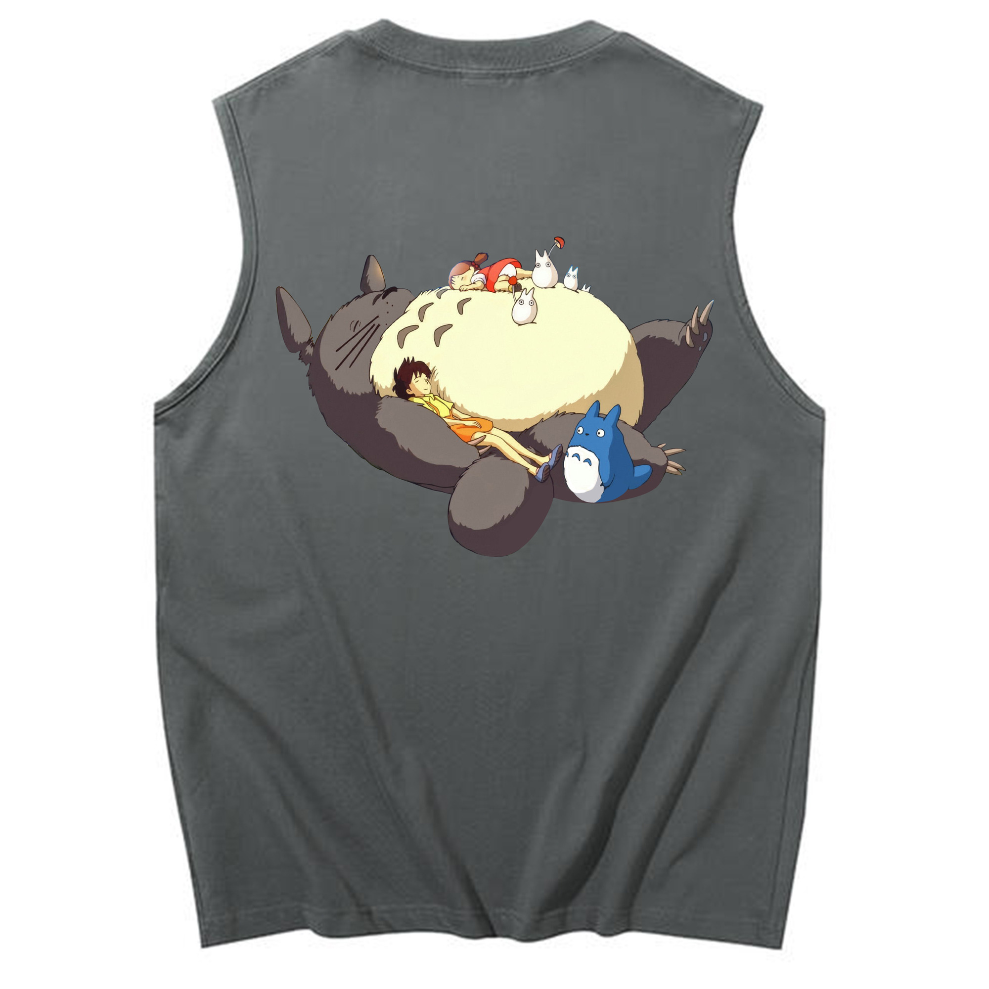 （画像用） となりのトトロ 草壁メイ 草壁サツキ My Neighbor Totoro Satsuki Kusakabe Mei Kusakabe コットン100％タンクトップ（背面プリント）